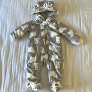 6month warm Polar bear print onesie
